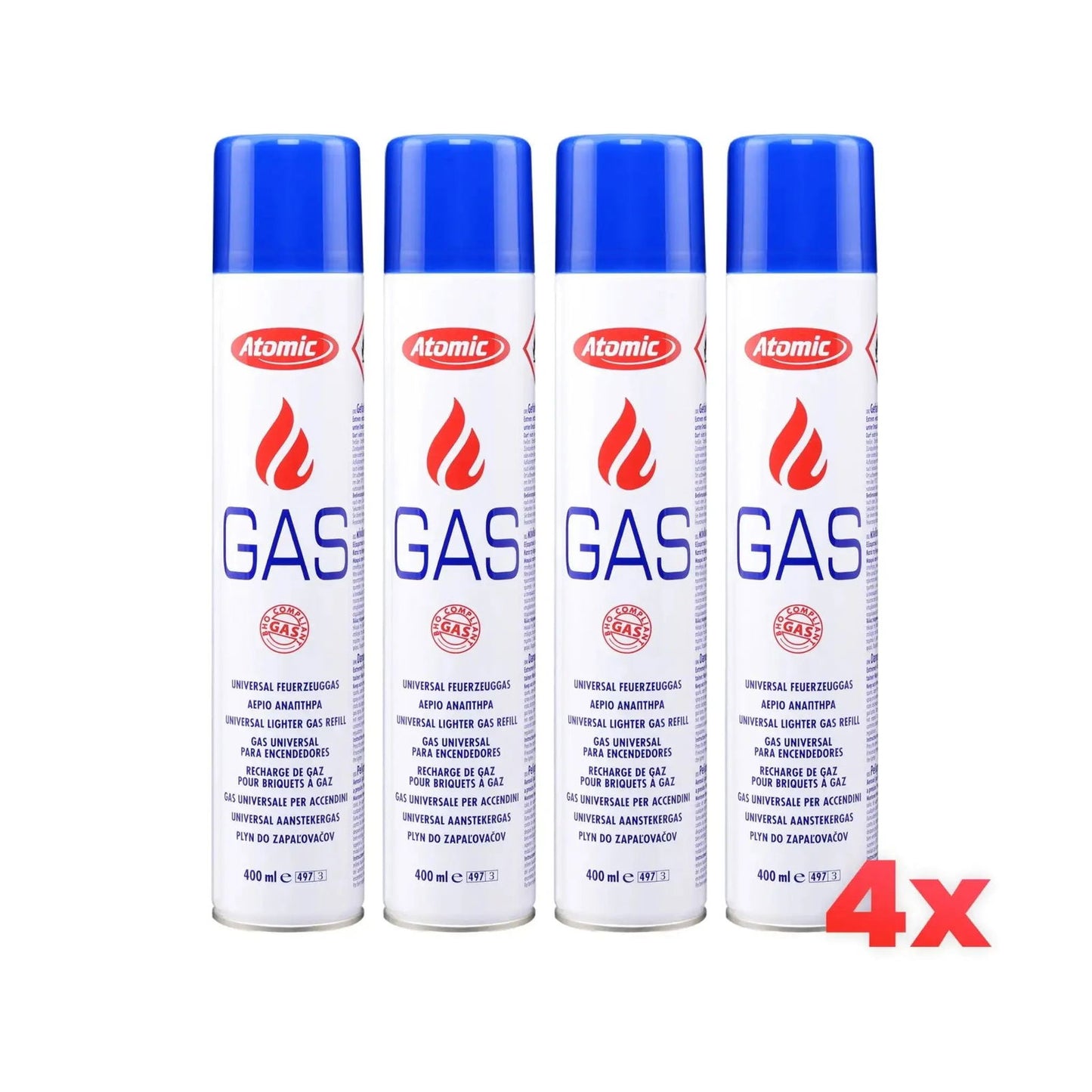 4x Atomic Butaangas 400ML - PyroProducts