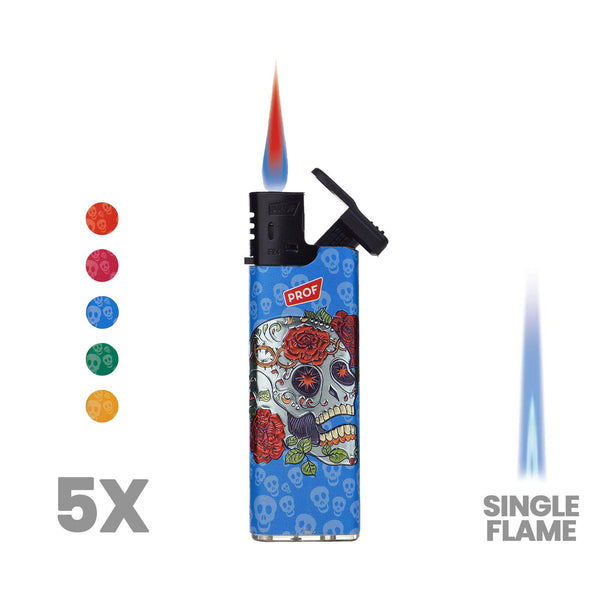 5x Briquet Prof Slidecap 3D Skull